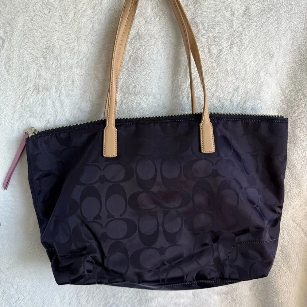 Coach Navy Legacy Weekend Nylon Tote - Picture 4 of 9